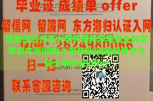 定制纽约州立大学环境科学与林业科学学院文凭|仿制大学毕业证|定制爱尔兰硕士学位证|offer